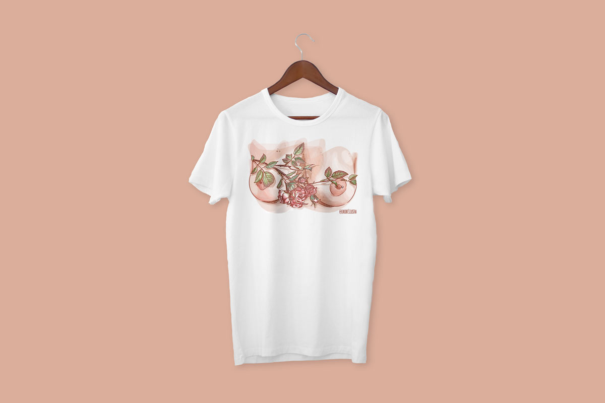 Camiseta pechos con rosal