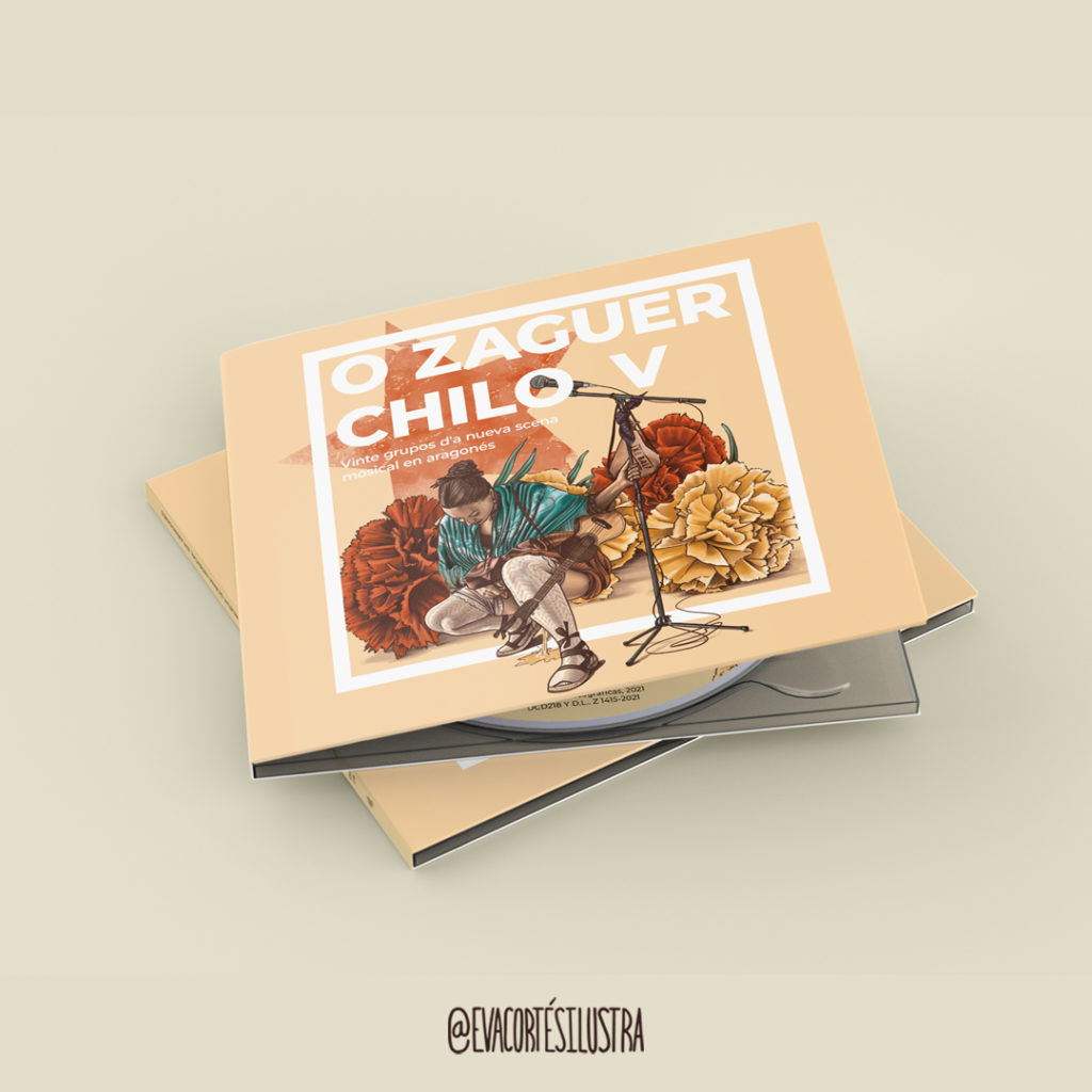 En este diseño se observa la ilustración de una mujer joven, vestida con le traje regional de Aragón, acuclillada elegantemente mientras orina y sujeta a un soporte de micrófono del que cuelga una bota de vino donde pone "IxoRai" ella está rodeada de claveles, flor que se suele regalar el día de Aragón en San Jorge y de fondo una estrella roja. La composición e idea de este diseño es homenajear un disco de un histórico grupo aragonés: "Ixo Rai".