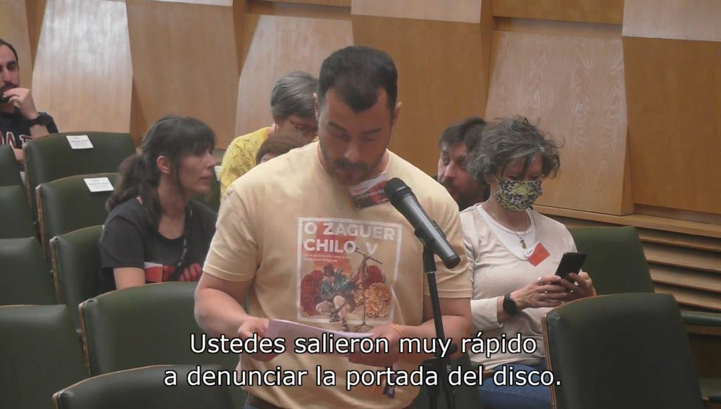 Chunta Aragonesista defendiendo la "jotera orinando" en el pleno del Ayuntamiento"