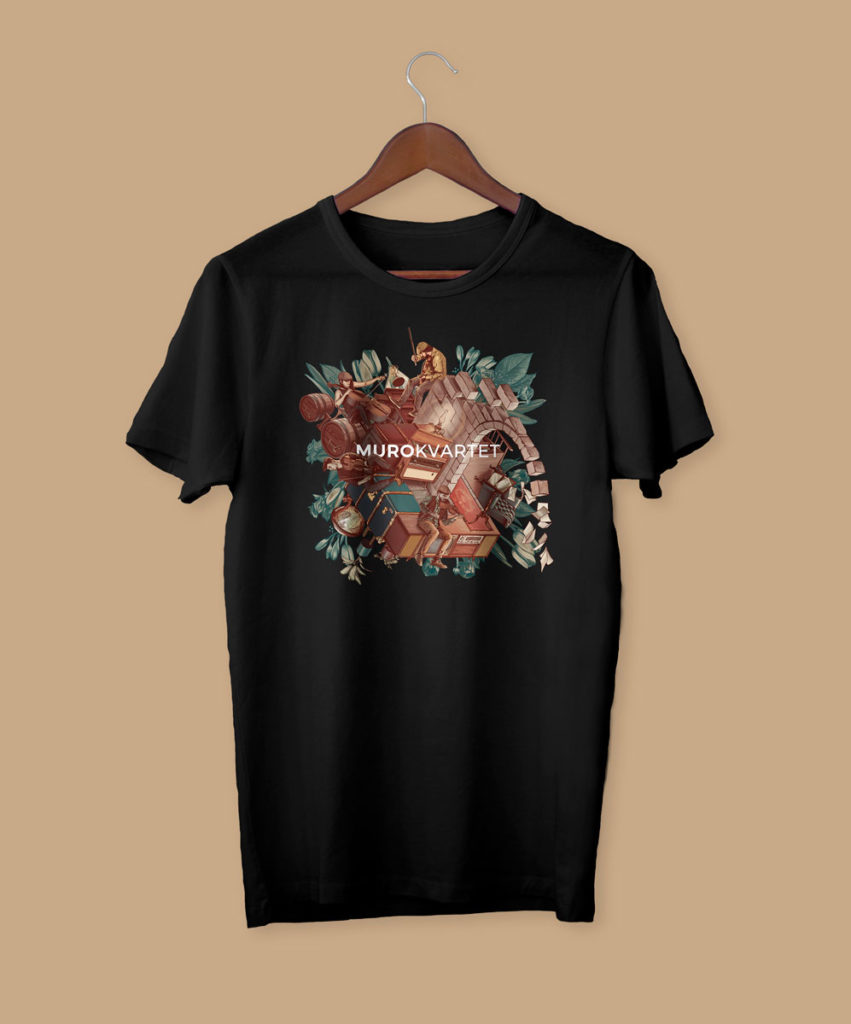 Diseño e ilustración para el primeri disco Disco folkie de Muro Kvartet