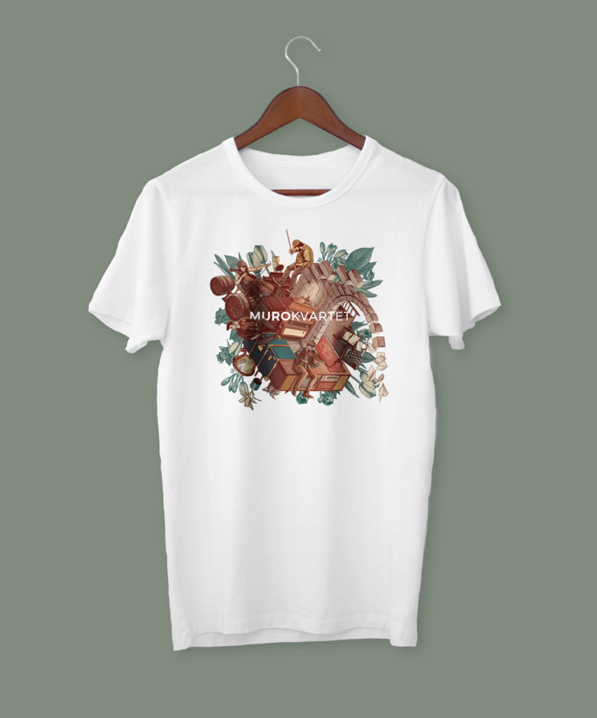 Diseño e ilustración para el primeri disco Disco folkie de Muro Kvartet