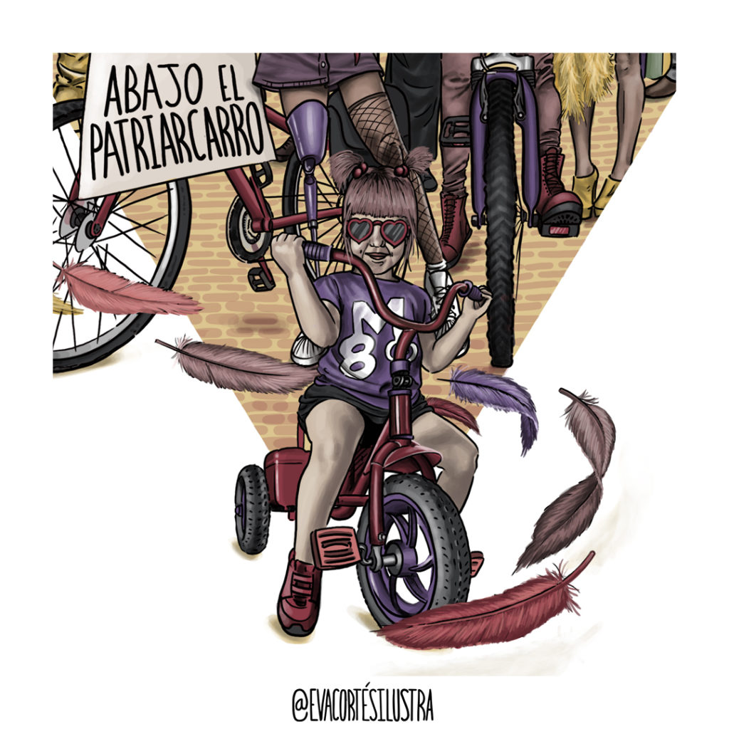 Ilustración del cartel de la manifestación antifascista del 20 de noviembre de 2022 en Zaragoza, diseñado e ilustrado por Eva Cortés.